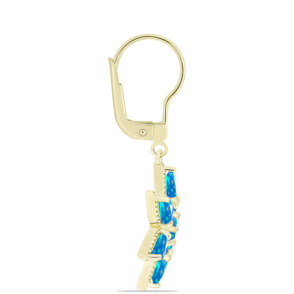 Cercei din Argint 925 Placat cu Aur ( 3.97 grame ) cu Opal Etiopian ”Paradis” 1.95 Carate