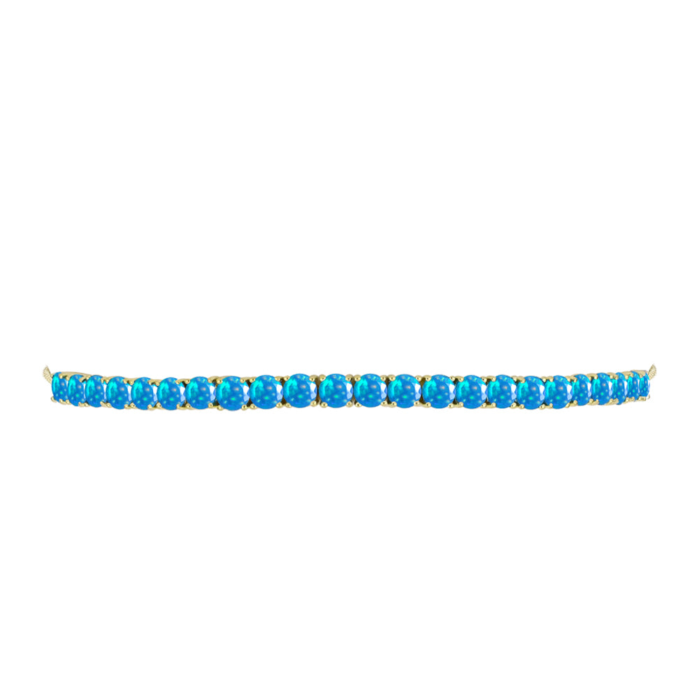 Brățară din Argint 925 Placat cu Aur ( 6.45 grame ) cu Opal Etiopian ”Paradis” 3.58 Carate