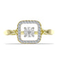Inel din Argint 925 Placat cu Aur ( 4 grame ) cu Diamant Alb și Topaz Alb 0.23 Carate