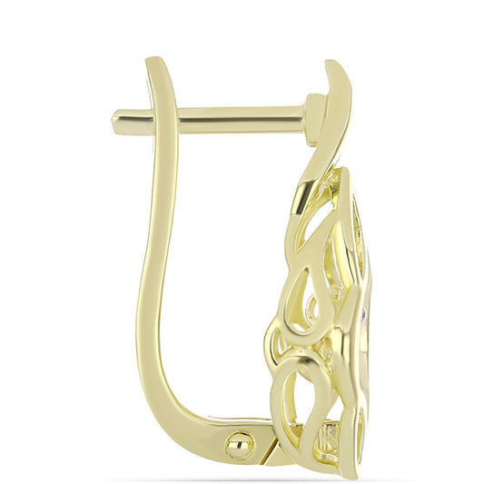 Cercei din Argint 925 Placat cu Aur ( 4.91 grame ) cu Diamant Alb 0.01 Carate