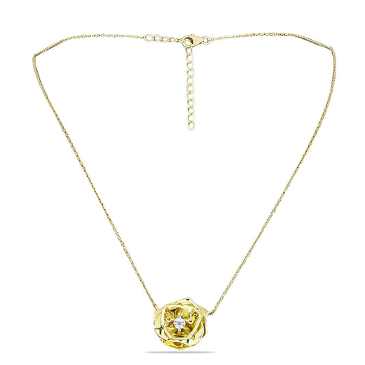 Colier din Argint 925 Placat cu Aur ( 6.83 grame ) cu Diamant Alb 0.01 Carate