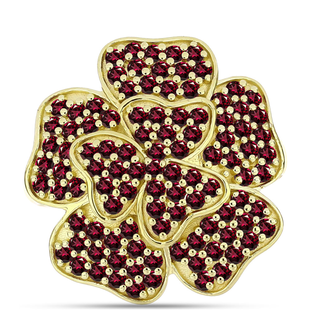 Inel din Argint 925 Placat cu Aur ( 7 grame ) cu Granat Rodolit 1.95 Carate