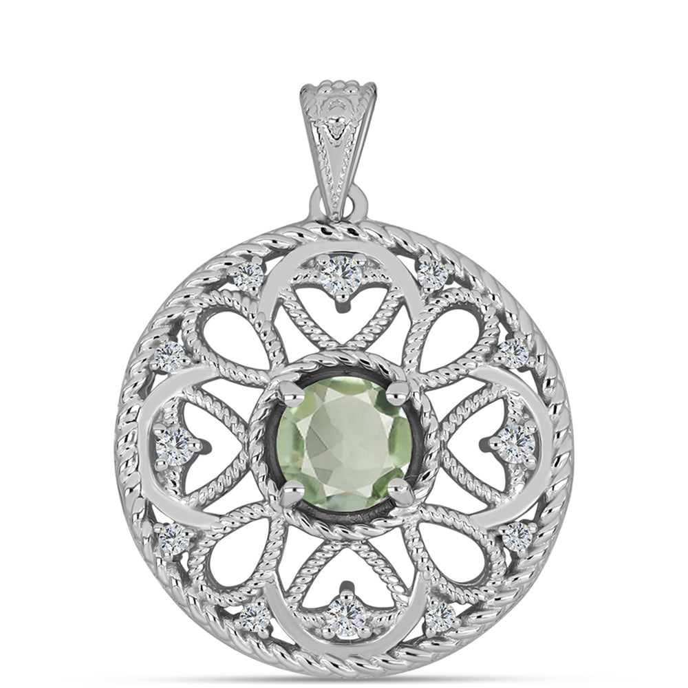 Pandantiv din Argint 925 ( 4.31 grame ) cu Ametist Verde 1.42 Carate