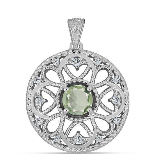 Pandantiv din Argint 925 ( 4.31 grame ) cu Ametist Verde 1.42 Carate