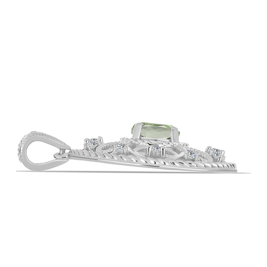 Pandantiv din Argint 925 ( 4.31 grame ) cu Ametist Verde 1.42 Carate