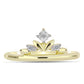 Inel din Argint 925 Placat cu Aur ( 2.35 grame ) cu Diamant Alb 0.03 Carate