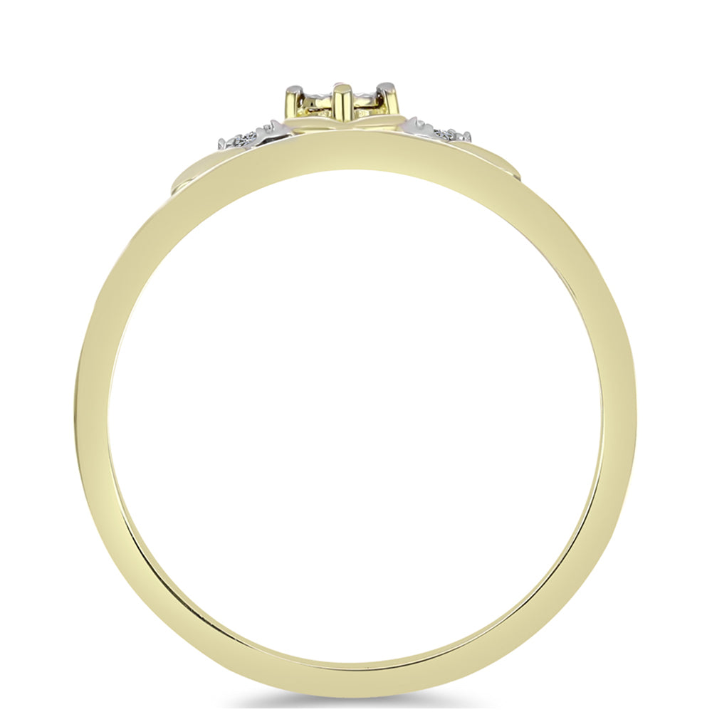 Inel din Argint 925 Placat cu Aur ( 2.35 grame ) cu Diamant Alb 0.03 Carate