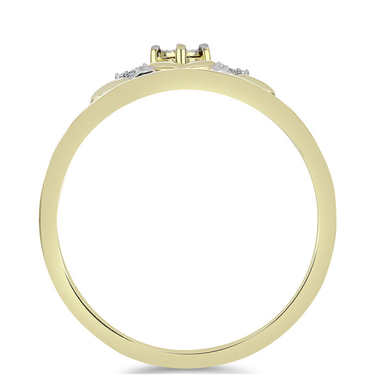 Inel din Argint 925 Placat cu Aur ( 2.35 grame ) cu Diamant Alb 0.03 Carate