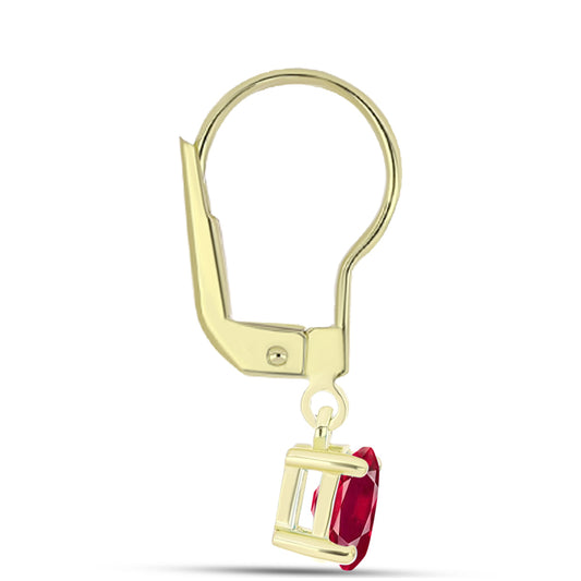 Cercei din Argint 925 Placat cu Aur ( 1.4 grame ) cu Rubin Malagasy 1.33 Carate