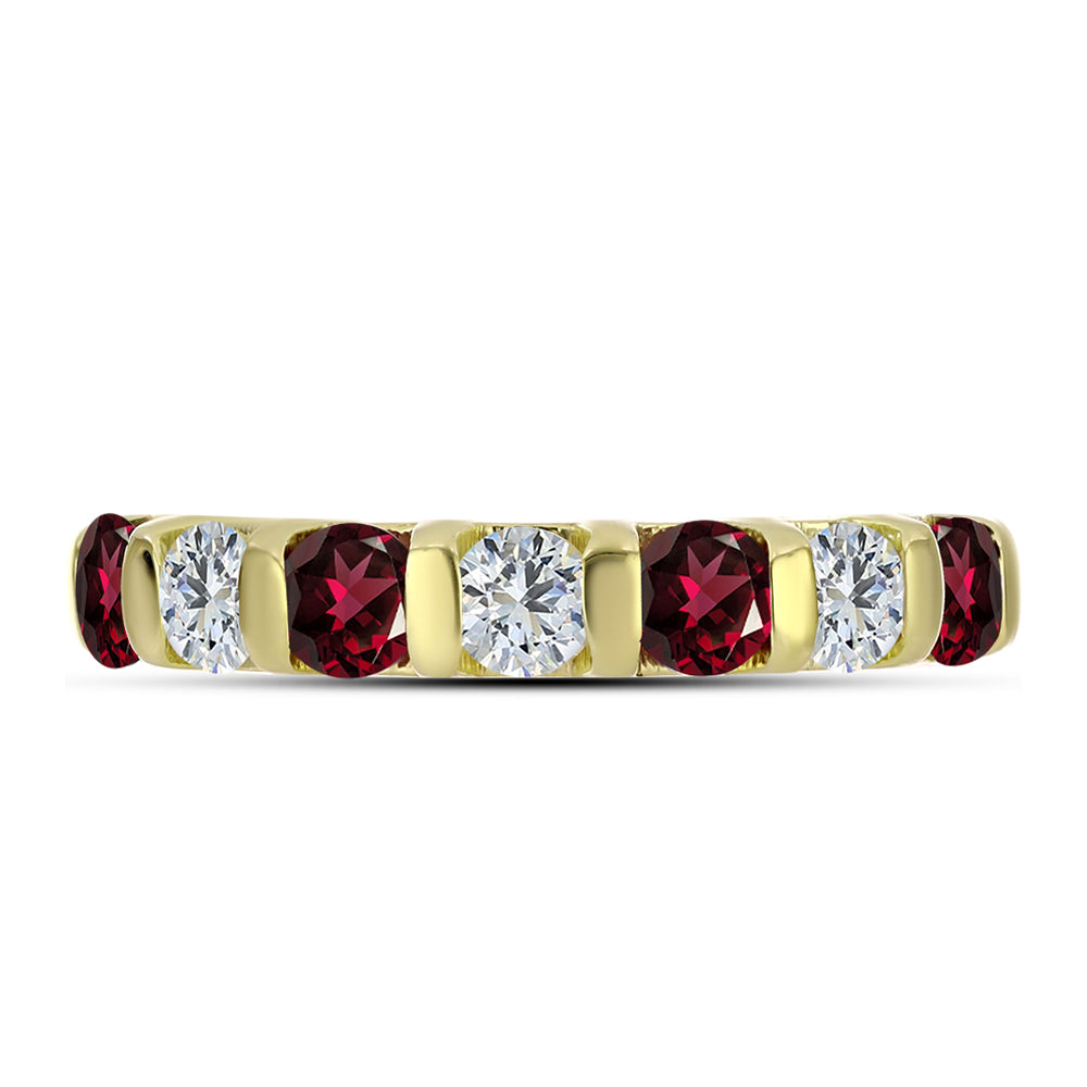 Inel din Argint 925 Placat cu Aur ( 3.4 grame ) cu Granat Rodolit și Topaz Alb 2.26 Carate 2 