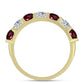 Inel din Argint 925 Placat cu Aur ( 3.4 grame ) cu Granat Rodolit și Topaz Alb 2.26 Carate