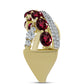 Inel din Argint 925 Placat cu Aur ( 5.23 grame ) cu Granat Rodolit și Topaz Alb 3.74 Carate