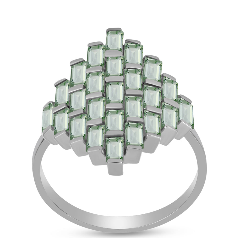Inel din Argint 925 ( 5.01 grame ) cu Ametist Verde 2.76 Carate 2 