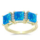 Inel din Argint 925 Placat cu Aur ( 3 grame ) cu Opal Etiopian ”Paradis” și Topaz Alb 2.09 Carate