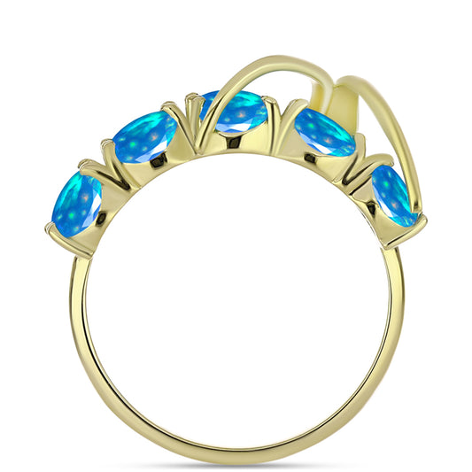 Inel din Argint 925 Placat cu Aur ( 3.32 grame ) cu Opal Etiopian ”Paradis” 1.83 Carate