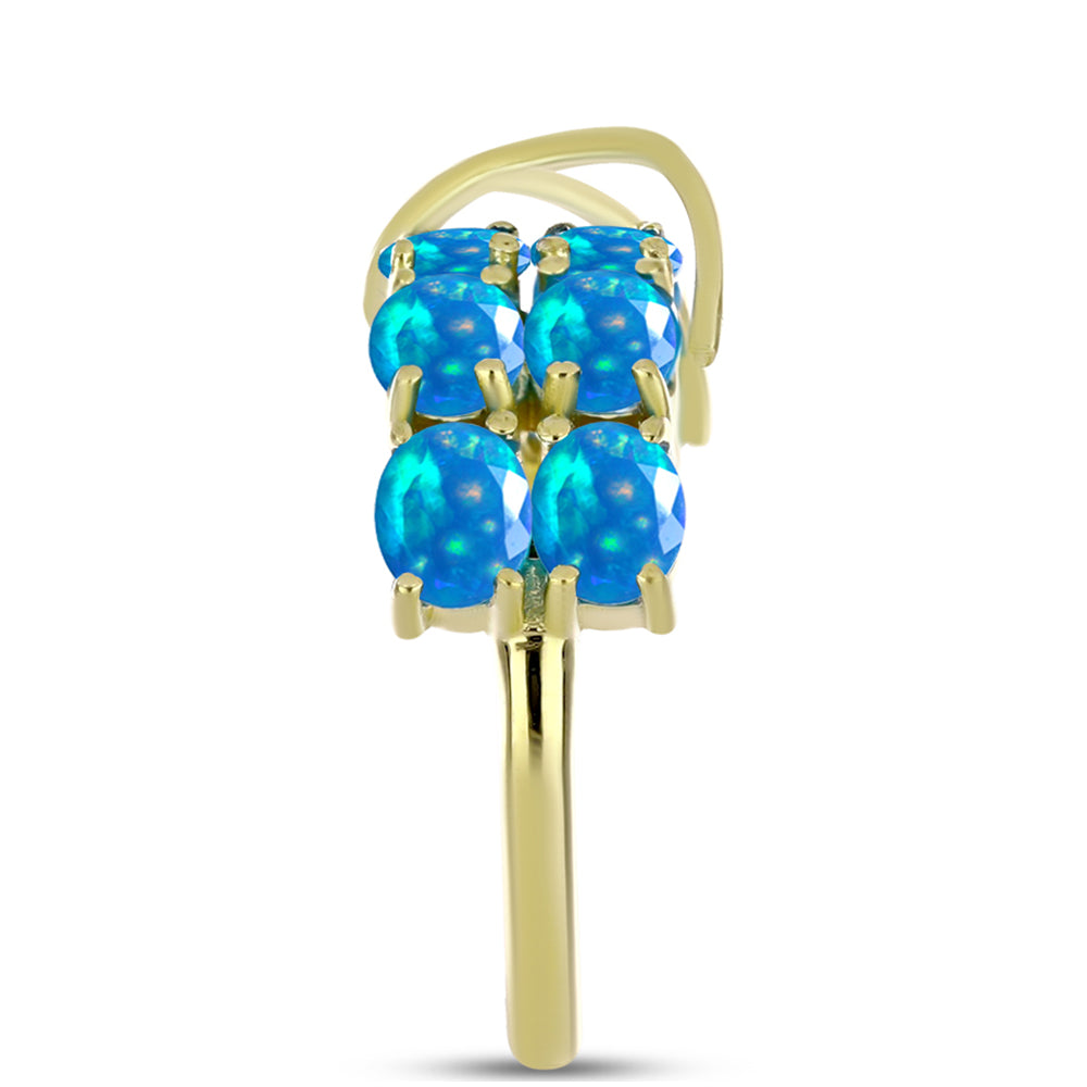 Inel din Argint 925 Placat cu Aur ( 3.32 grame ) cu Opal Etiopian ”Paradis” 1.83 Carate 4 