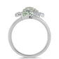 Inel din Argint 925 ( 3.93 grame ) cu Ametist Verde și Topaz Alb 1.08 Carate
