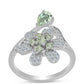 Inel din Argint 925 ( 3.93 grame ) cu Ametist Verde și Topaz Alb 1.08 Carate