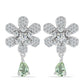 Cercei din Argint 925 ( 5.27 grame ) cu Ametist Verde și Topaz Alb 2.12 Carate