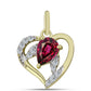 Pandantiv din Argint 925 Placat cu Aur ( 1.17 grame ) cu Granat Rodolit și Topaz Alb 0.84 Carate