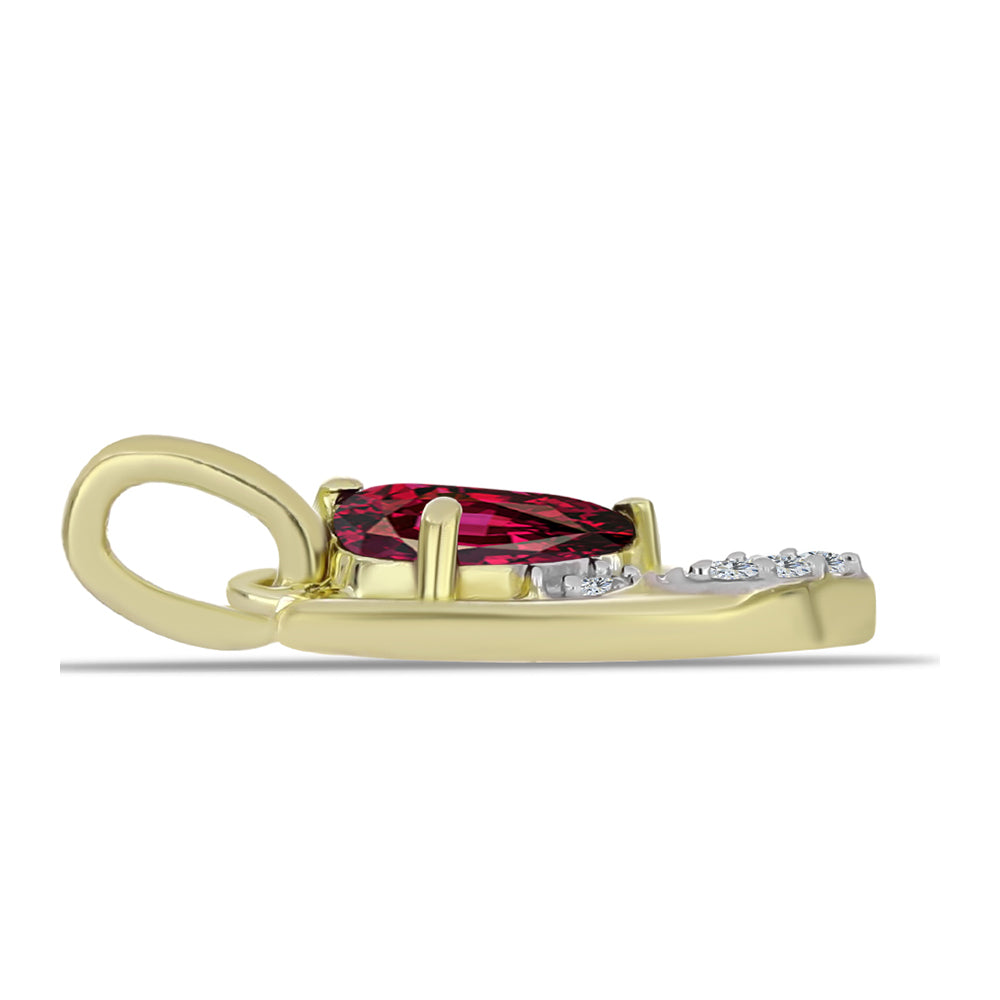 Pandantiv din Argint 925 Placat cu Aur ( 1.17 grame ) cu Granat Rodolit și Topaz Alb 0.84 Carate 2 