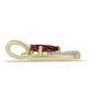 Pandantiv din Argint 925 Placat cu Aur ( 1.17 grame ) cu Granat Rodolit și Topaz Alb 0.84 Carate