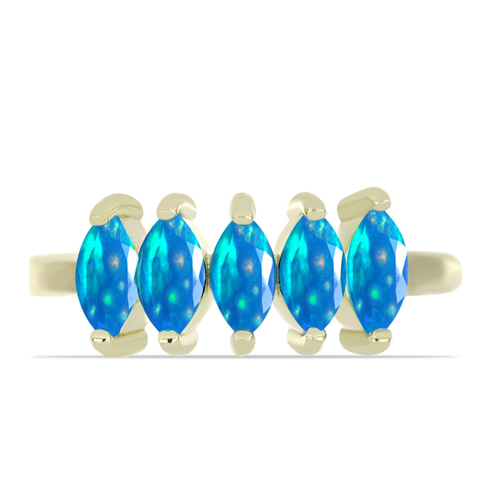 Inel din Argint 925 Placat cu Aur ( 2.33 grame ) cu Opal Etiopian ”Paradis” 0.71 Carate 1 