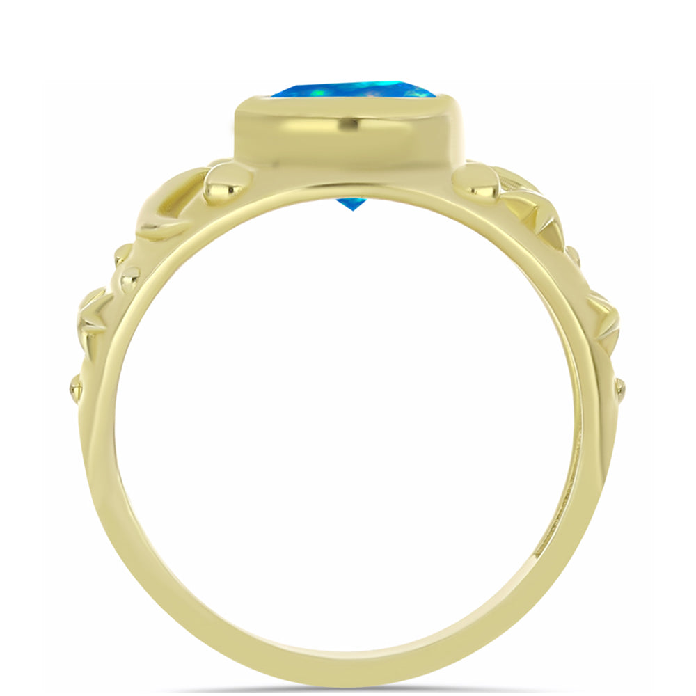 Inel din Argint 925 Placat cu Aur ( 4.08 grame ) cu Opal Etiopian ”Paradis” 1.09 Carate