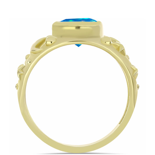 Inel din Argint 925 Placat cu Aur ( 4.08 grame ) cu Opal Etiopian ”Paradis” 1.09 Carate