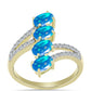 Inel din Argint 925 Placat cu Aur ( 2.92 grame ) cu Opal Etiopian ”Paradis” și Topaz Alb 1.44 Carate