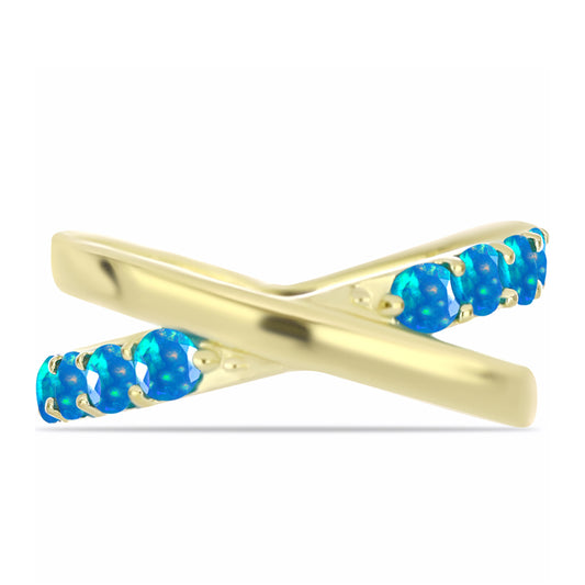 Inel din Argint 925 Placat cu Aur ( 4.29 grame ) cu Opal Etiopian ”Paradis” 0.7 Carate