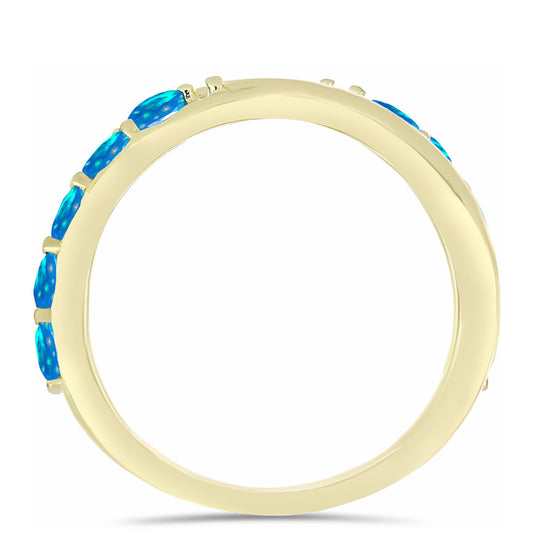 Inel din Argint 925 Placat cu Aur ( 4.29 grame ) cu Opal Etiopian ”Paradis” 0.7 Carate