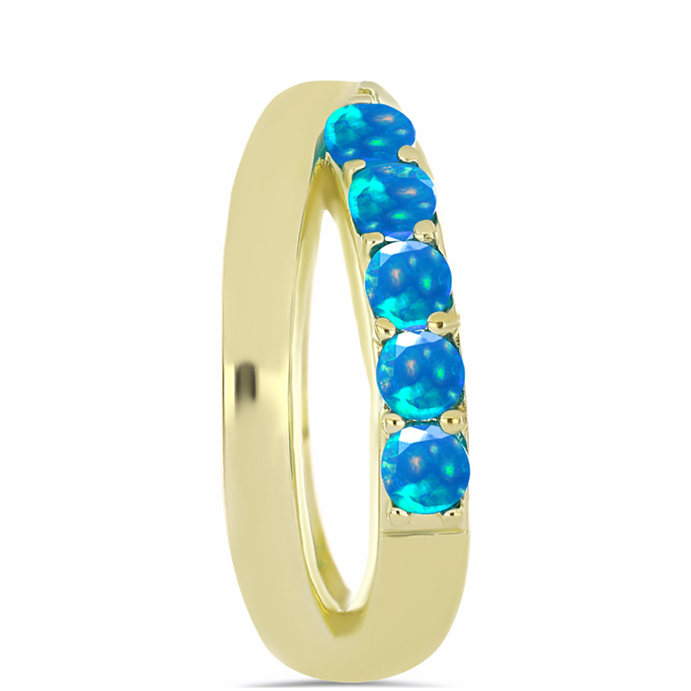 Inel din Argint 925 Placat cu Aur ( 4.29 grame ) cu Opal Etiopian ”Paradis” 0.7 Carate 4 