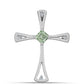 Cruce Pandantiv din Argint 925 ( 2.01 grame ) cu Ametist Verde și Topaz Alb 0.39 Carate