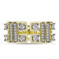 Inel din Argint 925 Placat cu Aur ( 4.67 grame ) cu Diamant Alb și Topaz Alb 0.21 Carate