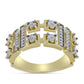 Inel din Argint 925 Placat cu Aur ( 4.67 grame ) cu Diamant Alb și Topaz Alb 0.21 Carate
