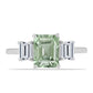 Inel din Argint 925 ( 2.62 grame ) cu Ametist Verde și Topaz Alb 3.31 Carate