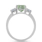 Inel din Argint 925 ( 2.62 grame ) cu Ametist Verde și Topaz Alb 3.31 Carate