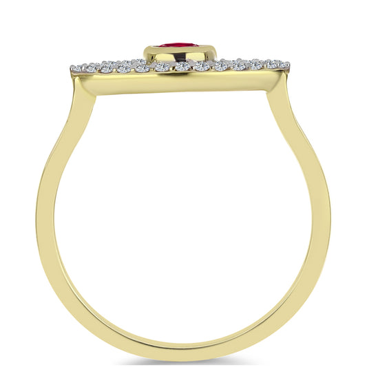 Inel din Argint 925 Placat cu Aur ( 2.05 grame ) cu Rubin Malagasy și Topaz Alb 0.6 Carate