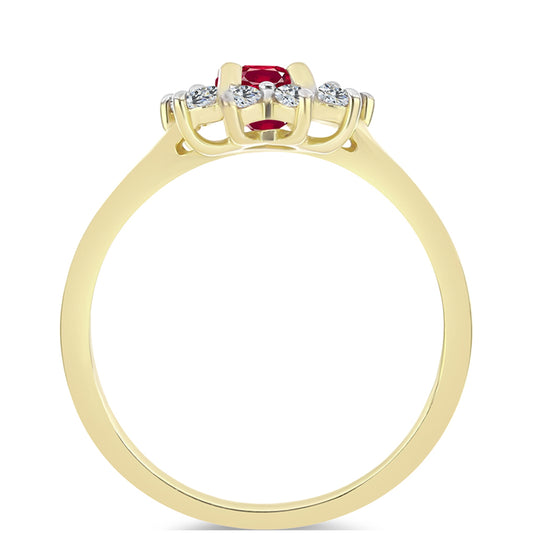 Inel din Argint 925 Placat cu Aur ( 2.17 grame ) cu Rubin Malagasy și Topaz Alb 1.52 Carate