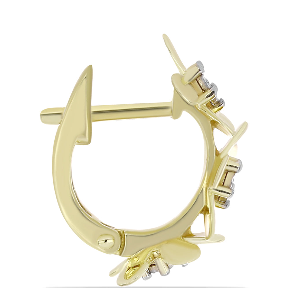 Cercei din Argint 925 Placat cu Aur ( 4.22 grame ) cu Diamant Alb 0.03 Carate