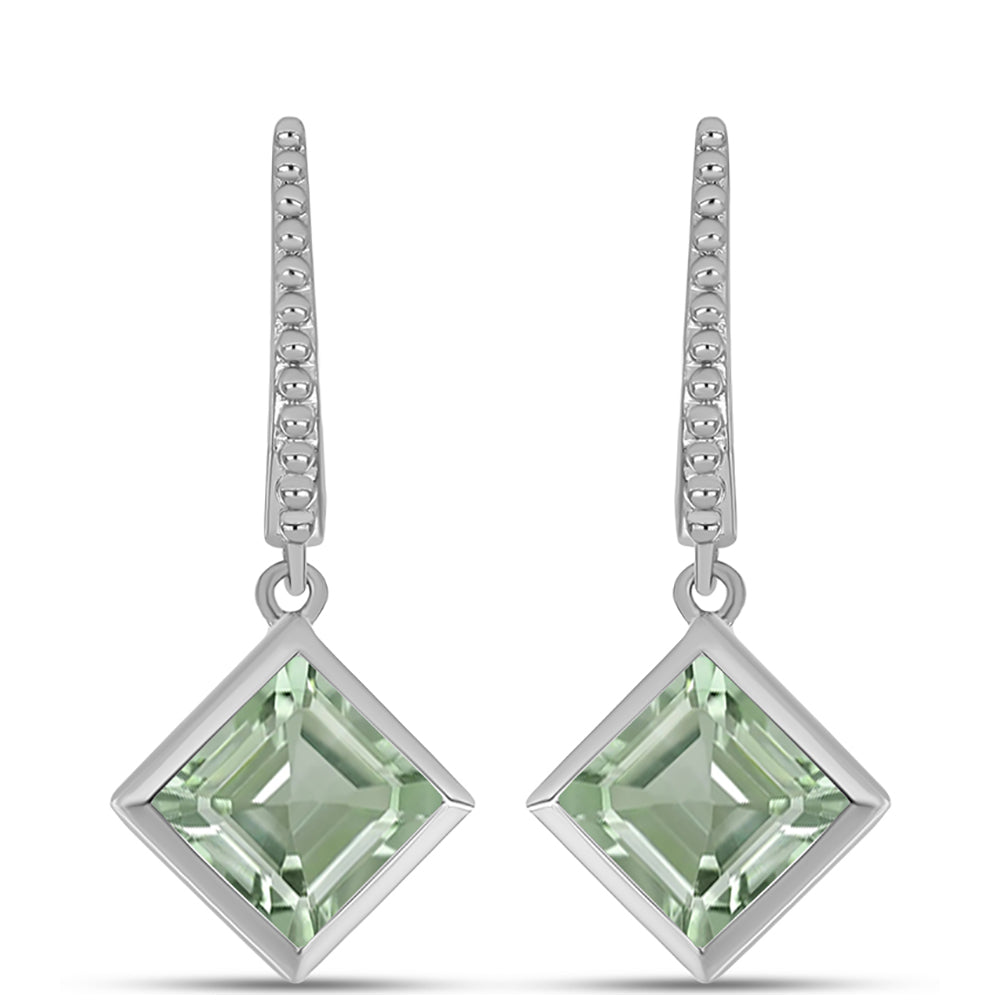 Cercei din Argint 925 ( 3.92 grame ) cu Ametist Verde 3.06 Carate