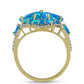 Inel din Argint 925 Placat cu Aur ( 4.33 grame ) cu Opal Etiopian ”Paradis” și Topaz Alb 4.34 Carate
