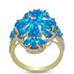 Inel din Argint 925 Placat cu Aur ( 4.33 grame ) cu Opal Etiopian ”Paradis” și Topaz Alb 4.34 Carate