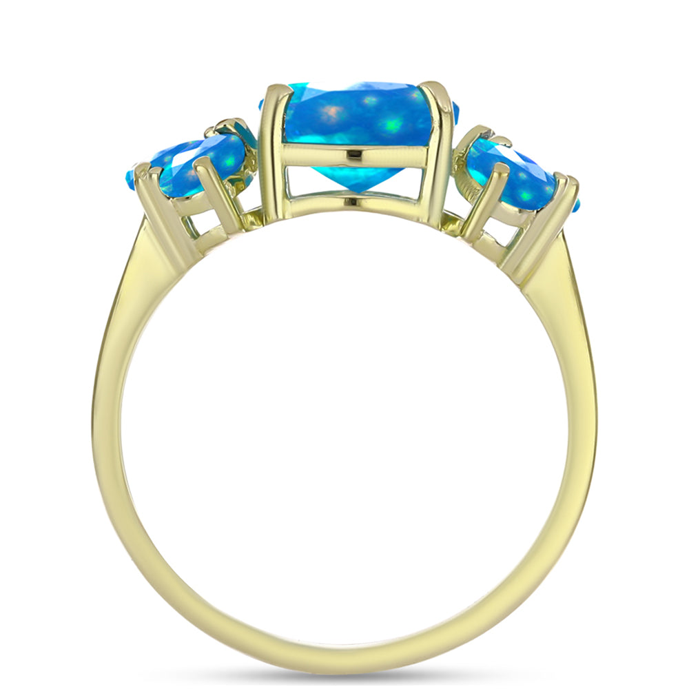 Inel din Argint 925 Placat cu Aur ( 2.68 grame ) cu Opal Etiopian ”Paradis” 2.06 Carate 2 