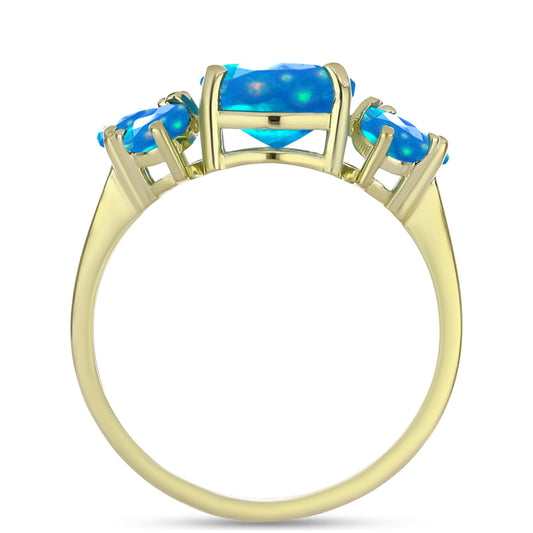 Inel din Argint 925 Placat cu Aur ( 2.68 grame ) cu Opal Etiopian ”Paradis” 2.06 Carate