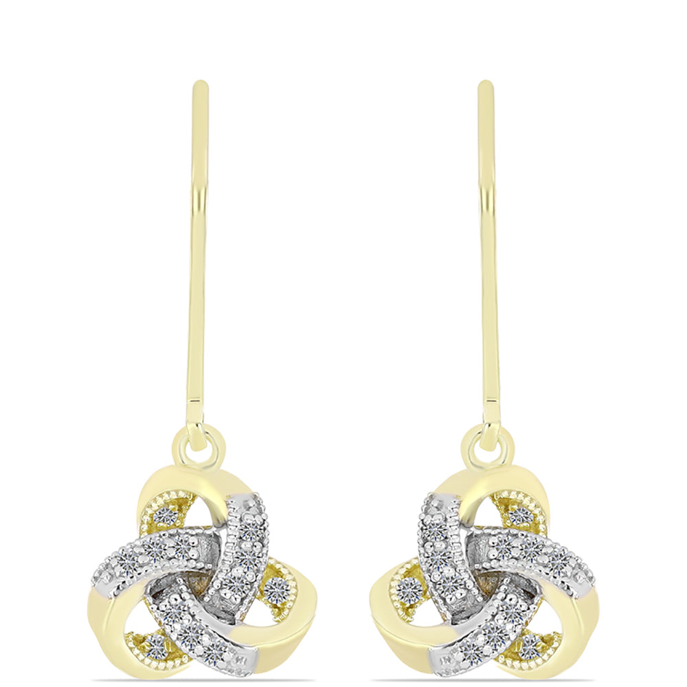 Cercei din Argint 925 Placat cu Aur ( 3.19 grame ) cu Diamant Alb 0.16 Carate