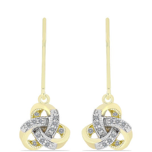 Cercei din Argint 925 Placat cu Aur ( 3.19 grame ) cu Diamant Alb 0.16 Carate
