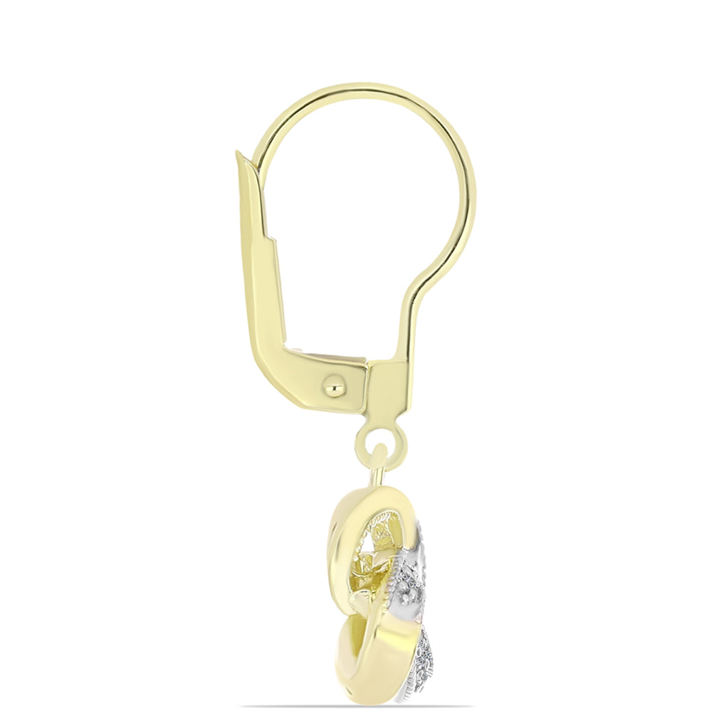 Cercei din Argint 925 Placat cu Aur ( 3.19 grame ) cu Diamant Alb 0.16 Carate