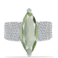 Inel din Argint 925 ( 6.41 grame ) cu Ametist Verde și Topaz Alb 5.45 Carate